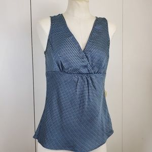 Isaac Mizrahi Blue Silky Womens Top Size Medium